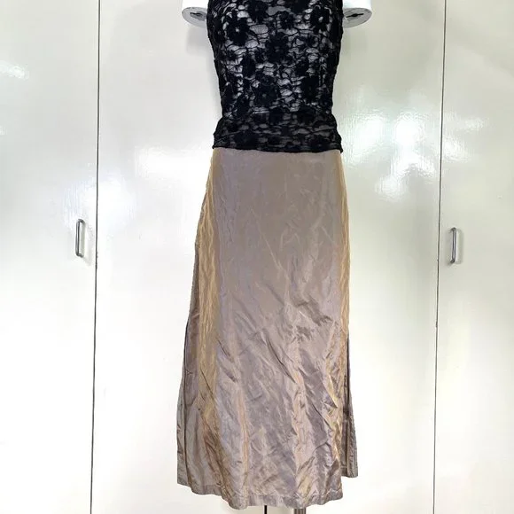 Zelda metallicTaffeta Made in USA Side Drawstring rushed skirt 6 - Picture 6 of 14